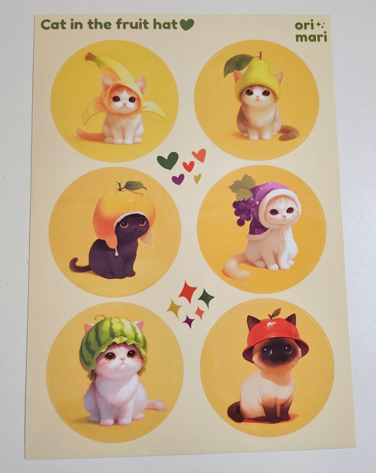 Cat in the Fruit Hat Sticker Sheet