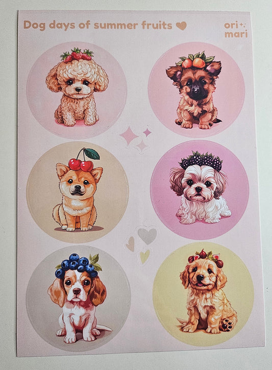 Dog Days of Summer Fruits Sticker Sheet
