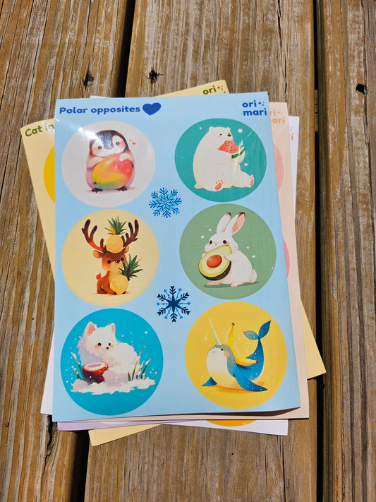Polar Opposites Sticker Sheet
