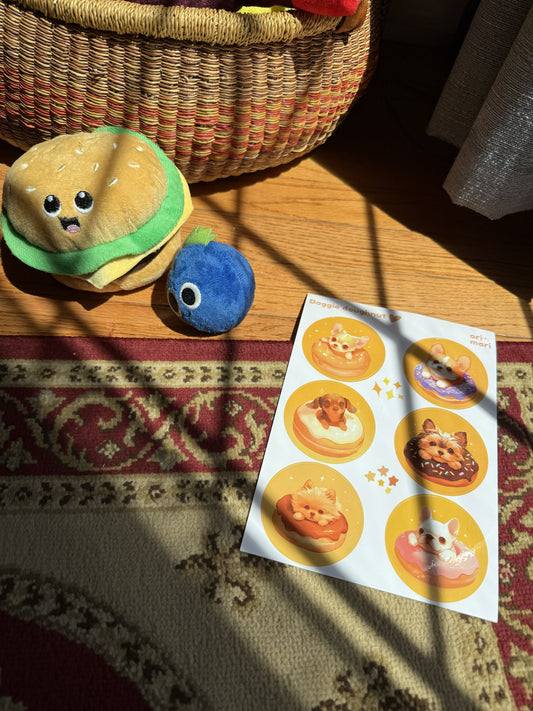 Doggie Doughnut Sticker Sheet