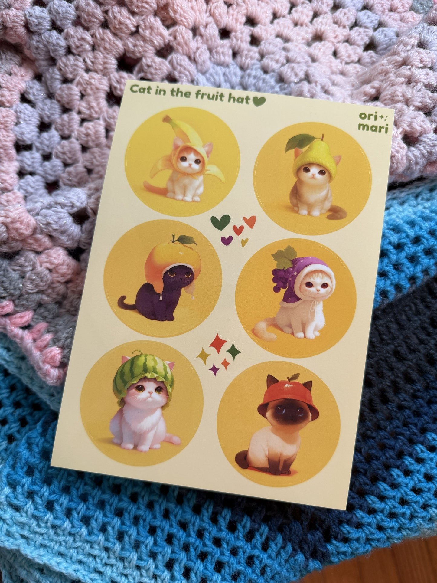 Cat in the Fruit Hat Sticker Sheet