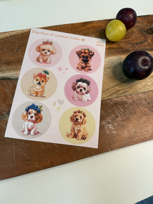 Dog Days of Summer Fruits Sticker Sheet