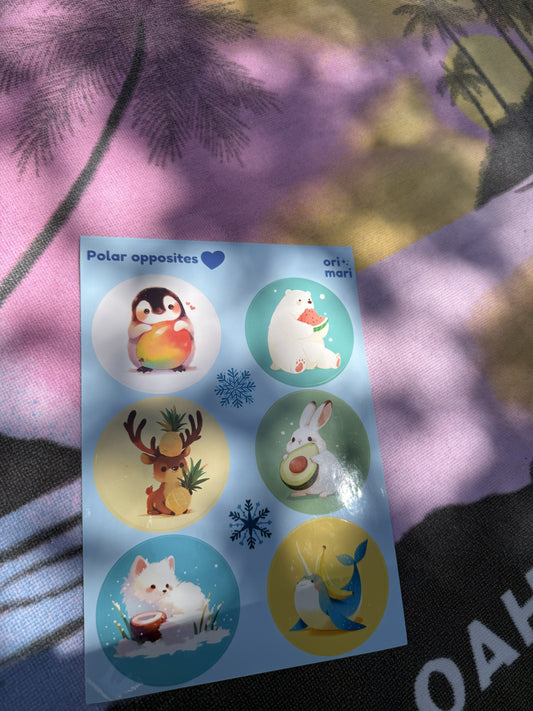 Polar Opposites Sticker Sheet